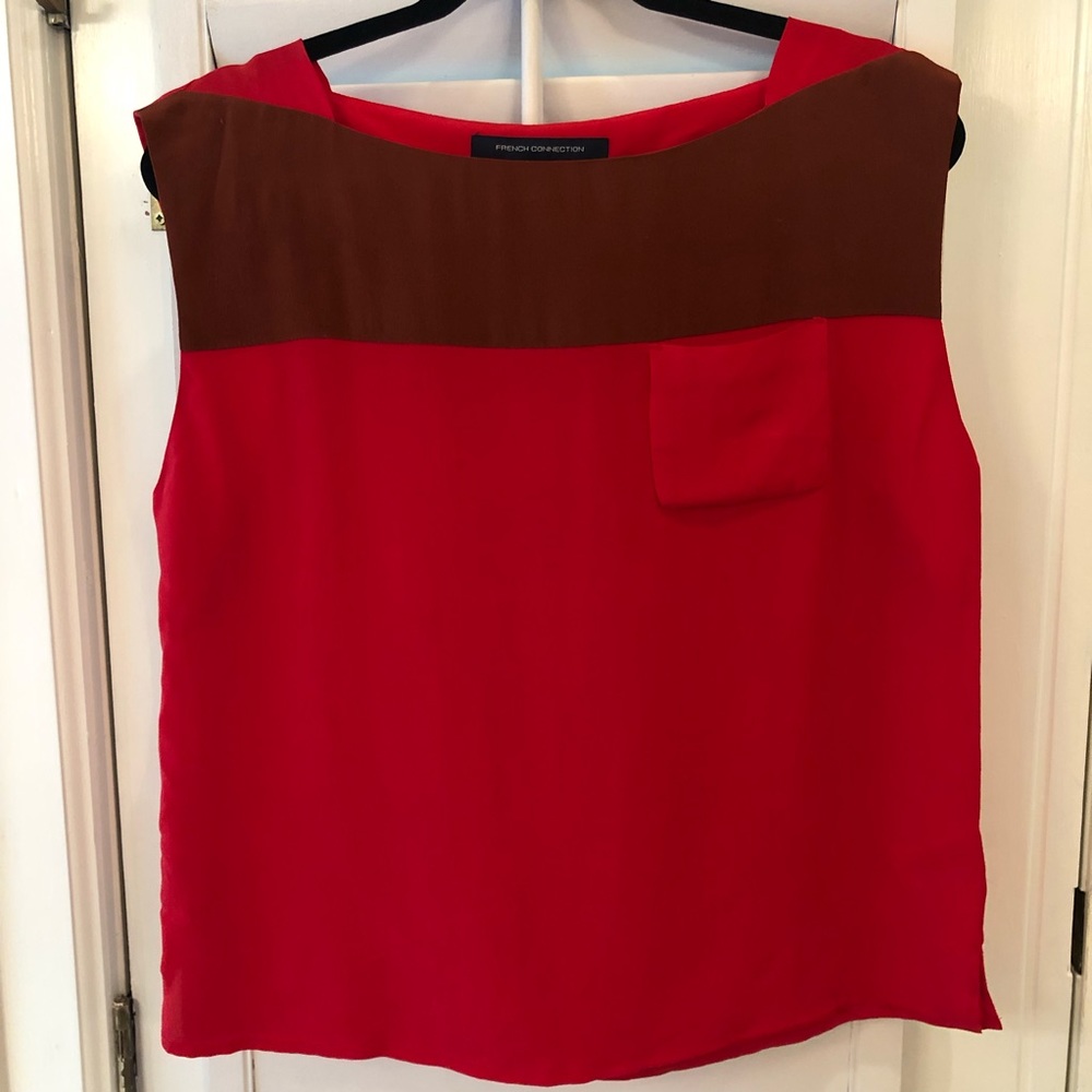 100% Silk French Connection Blouse Size 8